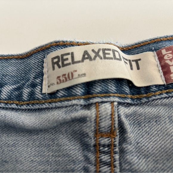 Levi's Light Blue Frayed Denim Shorts - Picture 3 of 3